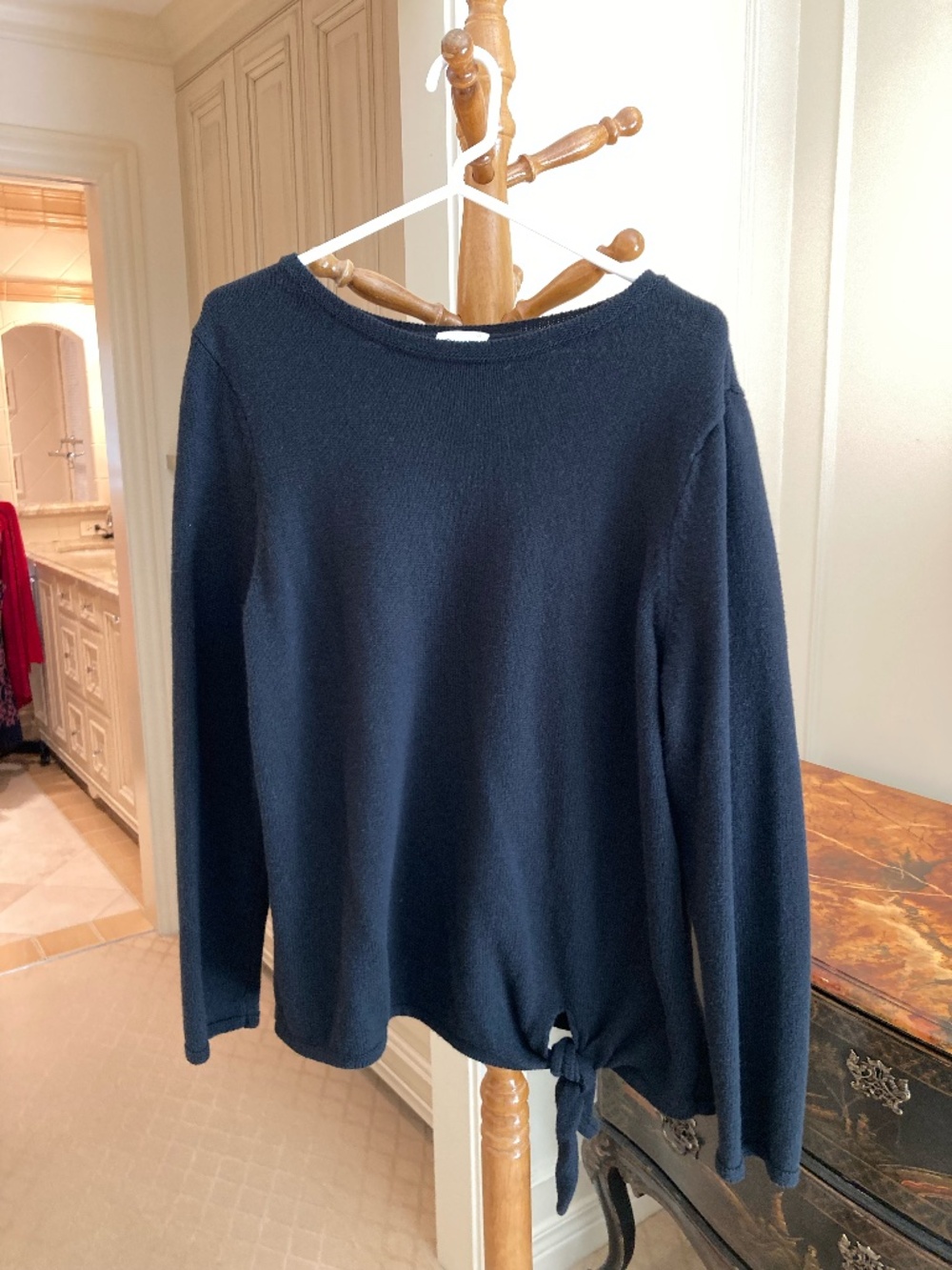 Pure Jill Womens Front Tie Knot Wool Blend Pullover Sweater